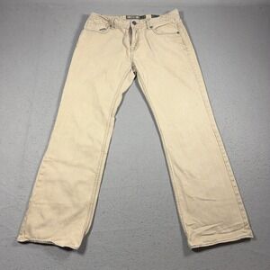 BKE Denim Jeans Men 34x32 Straight Fit Carter Beige Tan Casual Everyday Work